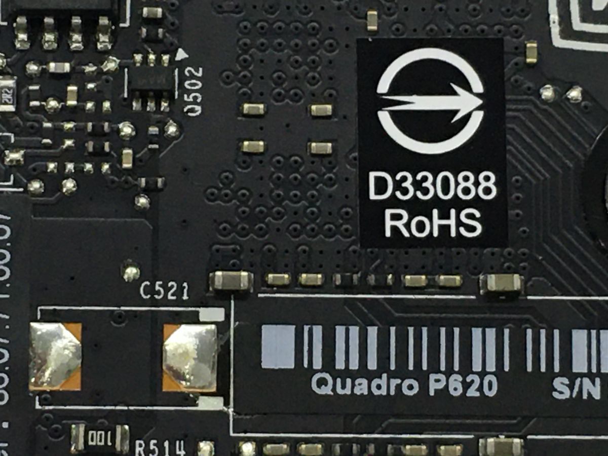 【即納/送料無料】 NVIDIA QUADRO P620 GDDR5/ 2GB/ Mini DisplayPort×4 / 最大4画面 【中古品/動作品（DQ10ベンチ確認済）】 (GP-N-035)_画像5