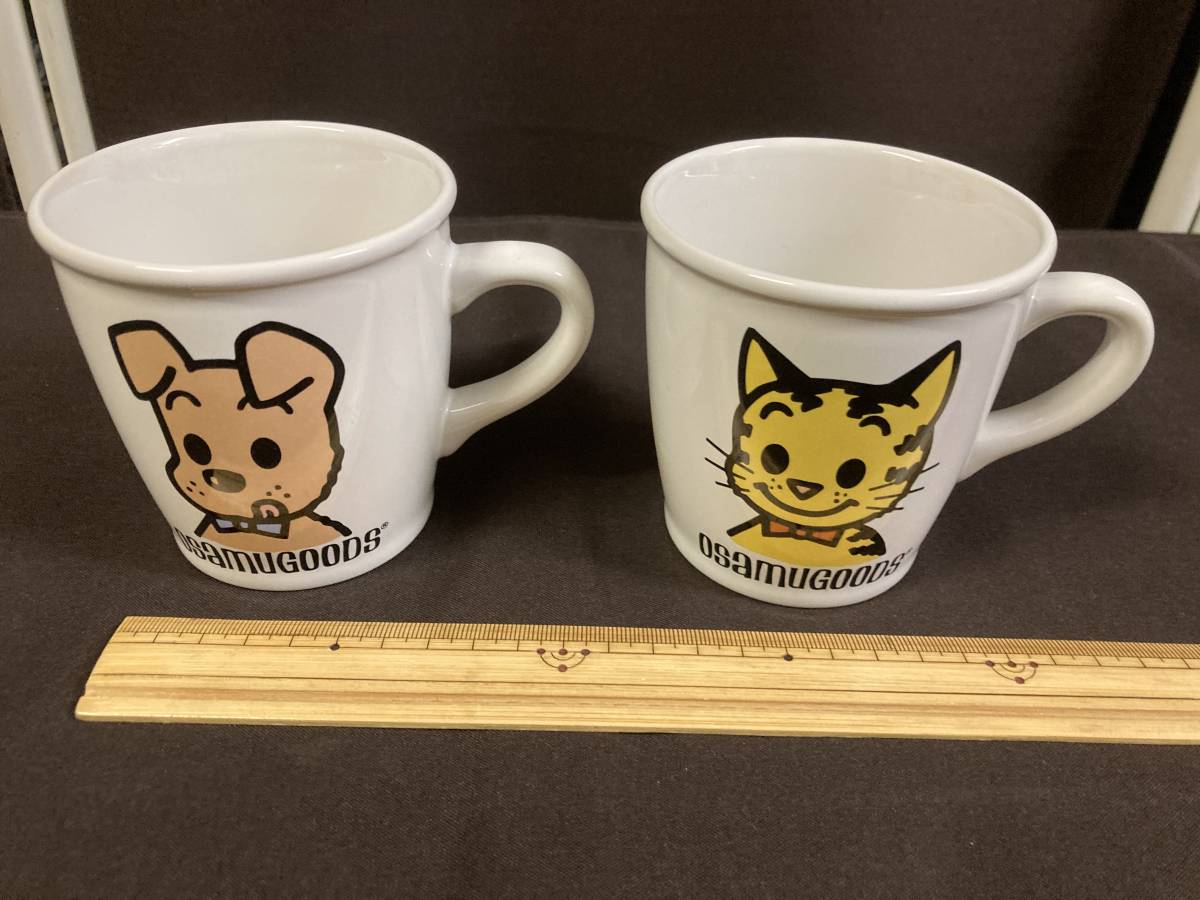 SAMUS GOODS　オサムグッズ◆マグカップ　2個セット◆ドッグ/キャット　犬/猫◆ハラダオサム/はらだおさむ/未使用/長期自宅保管_画像2