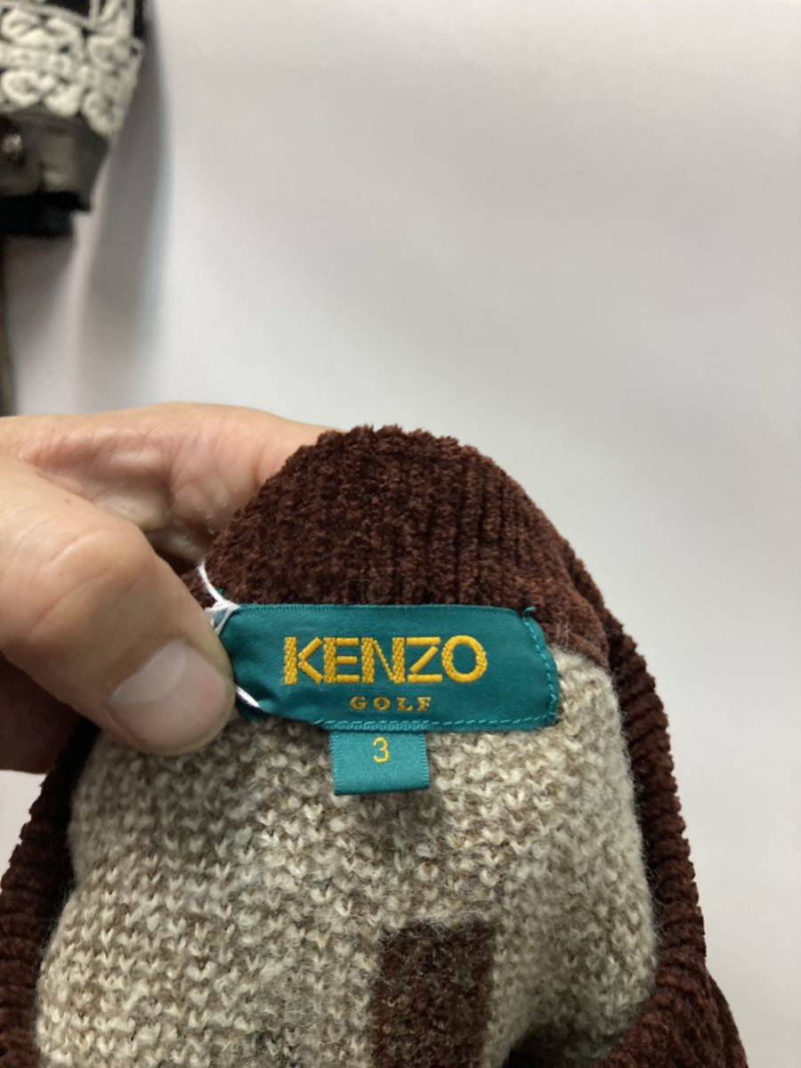 90’s KENZO GOLF3Dデザインニットセーター 3_画像3