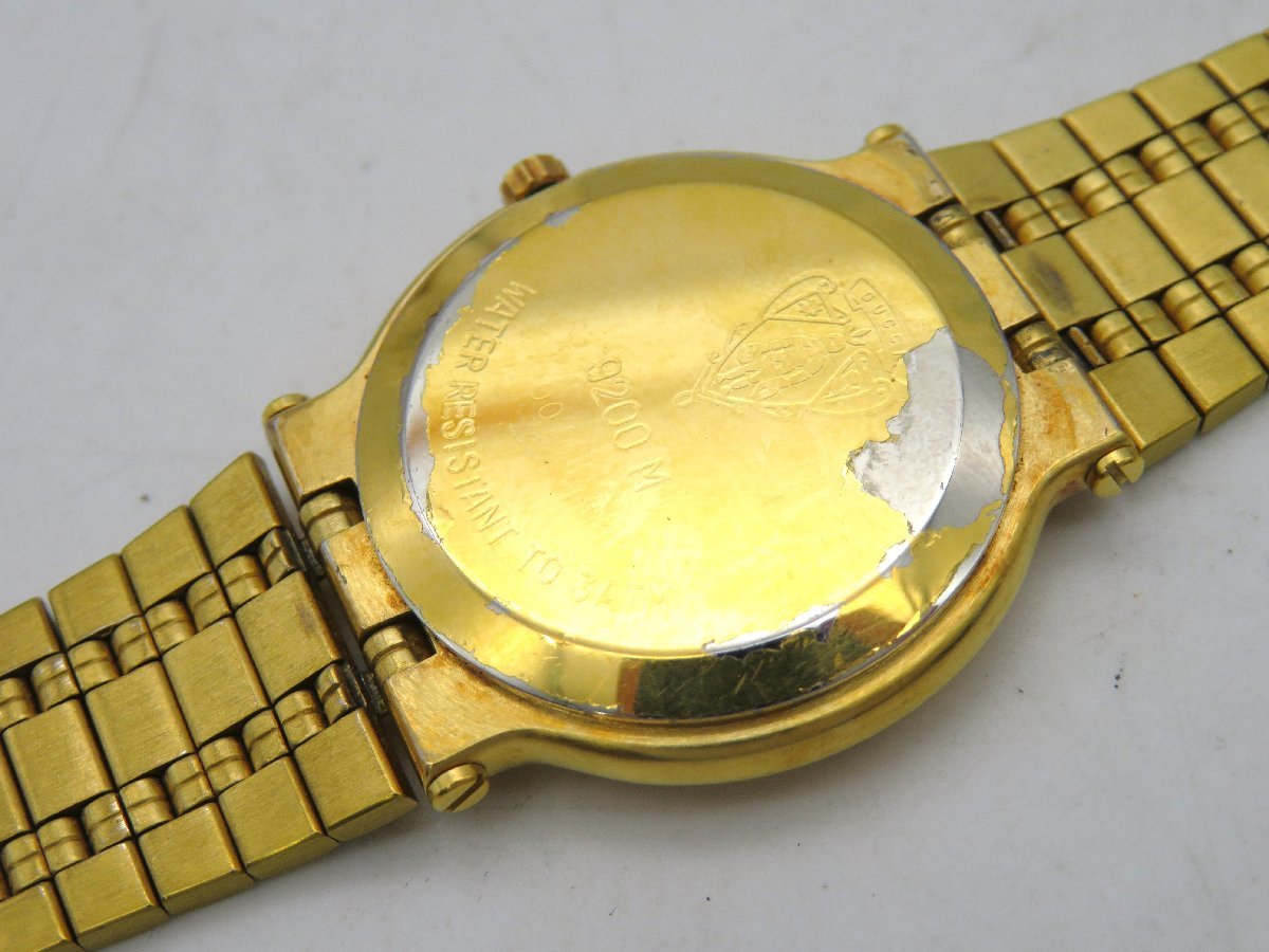 1円◇稼働◇　グッチ　9200M　　ゴールド　クオーツ　ユニセックス　腕時計　冊子　コマ　F21001_画像4