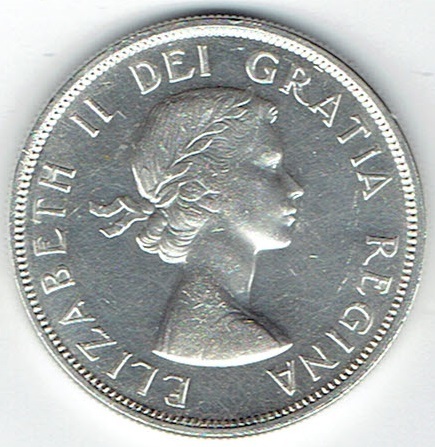 原文:１円～☆外国 銀貨 ＣＡＮＡＤＡ ＤＯＬＬＡＲ １９６２年 エリザベス２世 ＤＥＩ ＧＲＡＴＩＡ ＲＥＧＩＮＡ☆