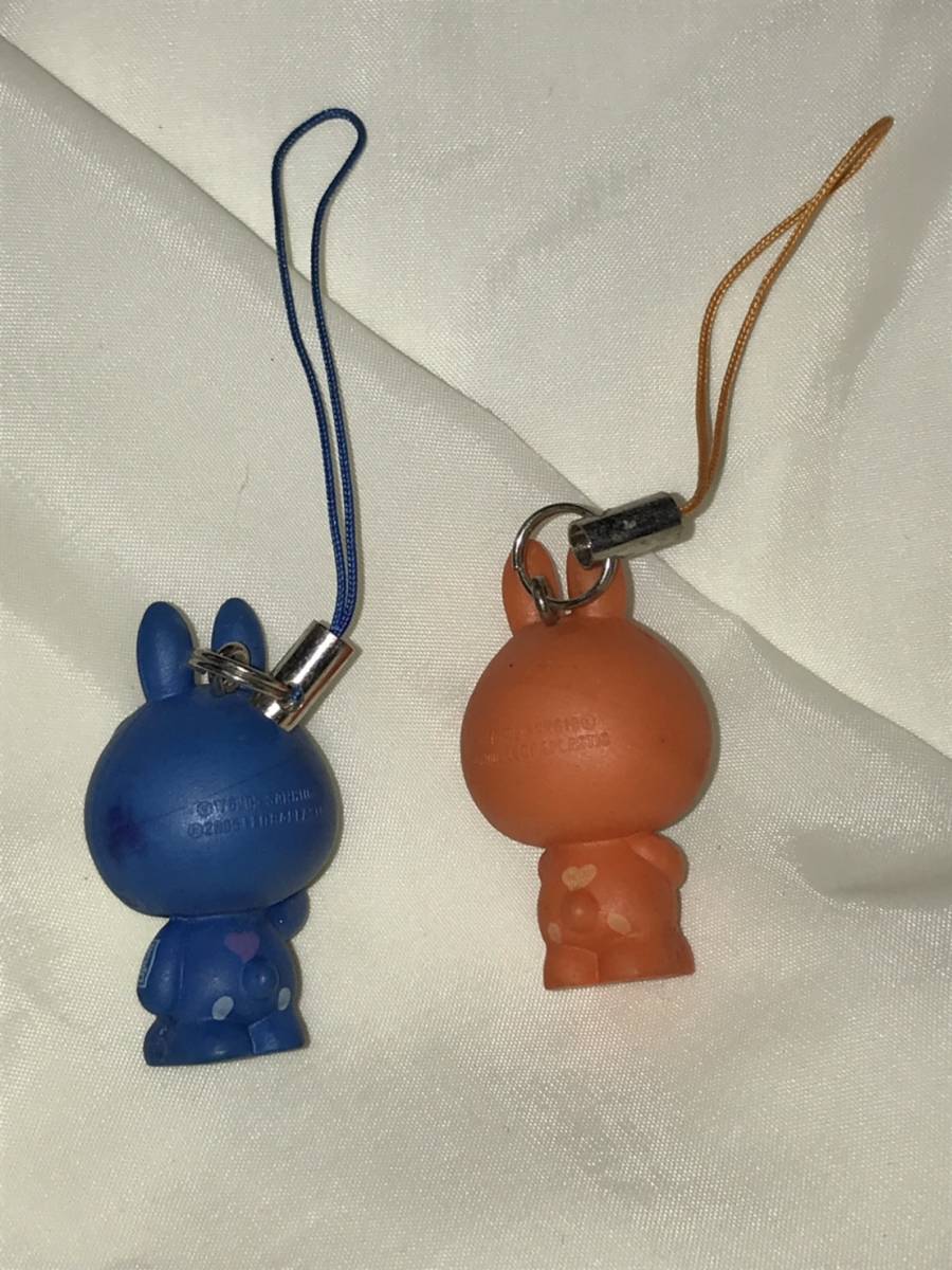 ケータイ スマホ アクセサリー ストラップ リプトン紅茶おまけ オレンジとブルーのハローキティ ストラップ 未使用品 送料込み