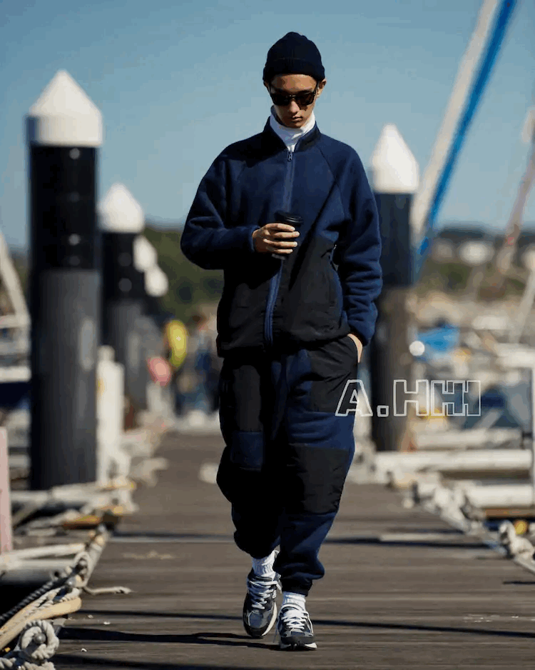 美品 HELLY HANSEN×Akio Hasegawa FIBERPILE リバーシブル ジャケット×パンツ セットアップ 上下 ヘリーハンセン 長谷川昭雄 AH フリース