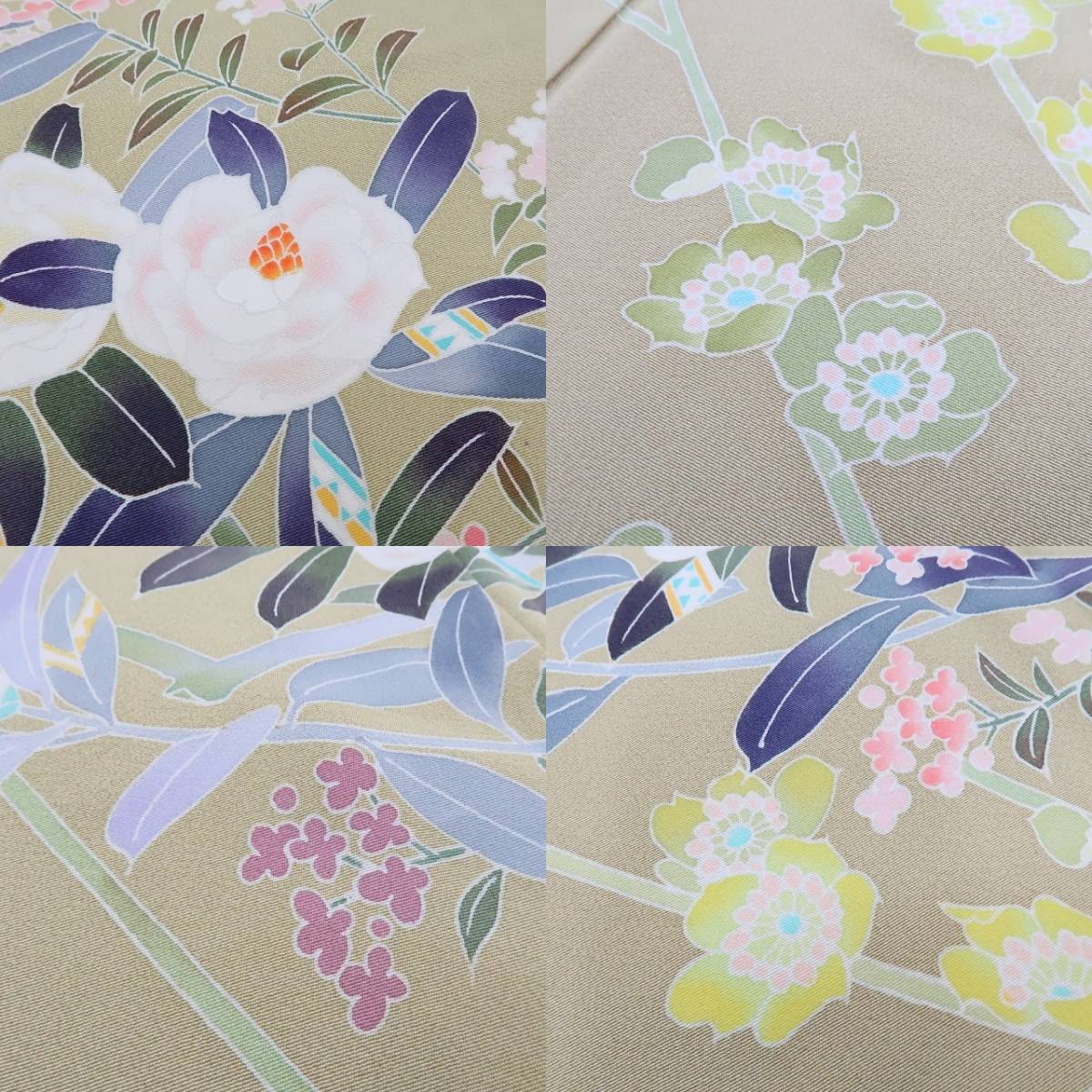 ゆめsaku2 新品 本加賀友禅 岡崎重雄 落款 着物 正絹 仕付け糸付 ゆめsaku2 新品 本加賀友禅 岡崎重雄 落款 着物 正絹 仕付け糸付
