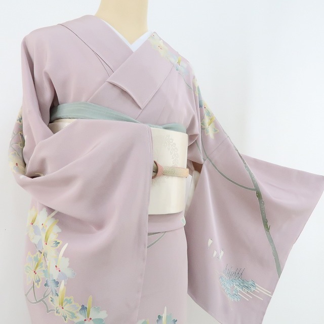 ゆめsaku2 新品 本加賀友禅 宮野勇造 落款 近江の松“染め色に ゆめsaku2 新品 本加賀友禅 宮野勇造 落款 近江の松“染め色に