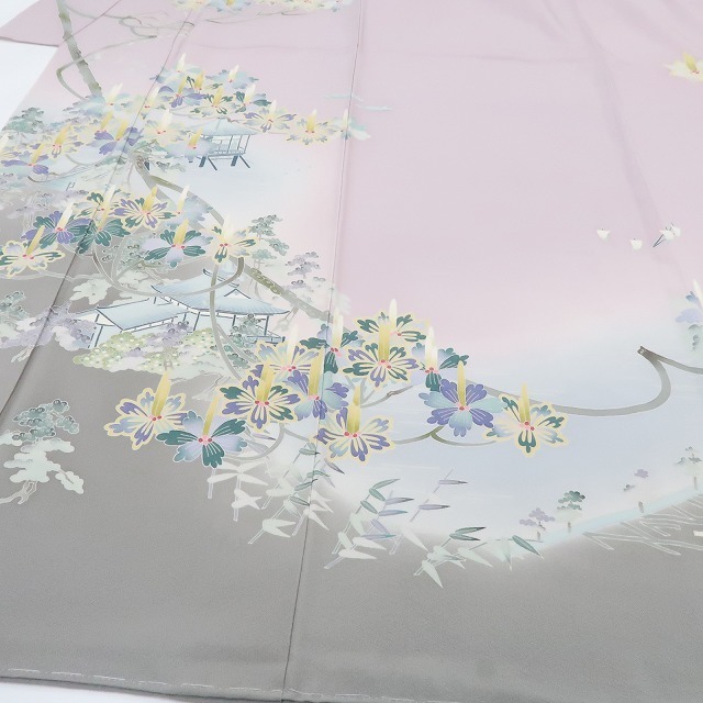 ゆめsaku2 新品 本加賀友禅 宮野勇造 落款 近江の松“染め色に ゆめsaku2 新品 本加賀友禅 宮野勇造 落款 近江の松“染め色に
