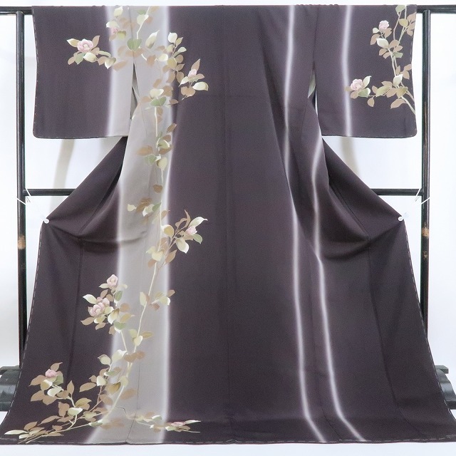 ゆめsaku2 新品 手描き友禅 椿 着物“記憶の先に甦る和香しき花と華 
