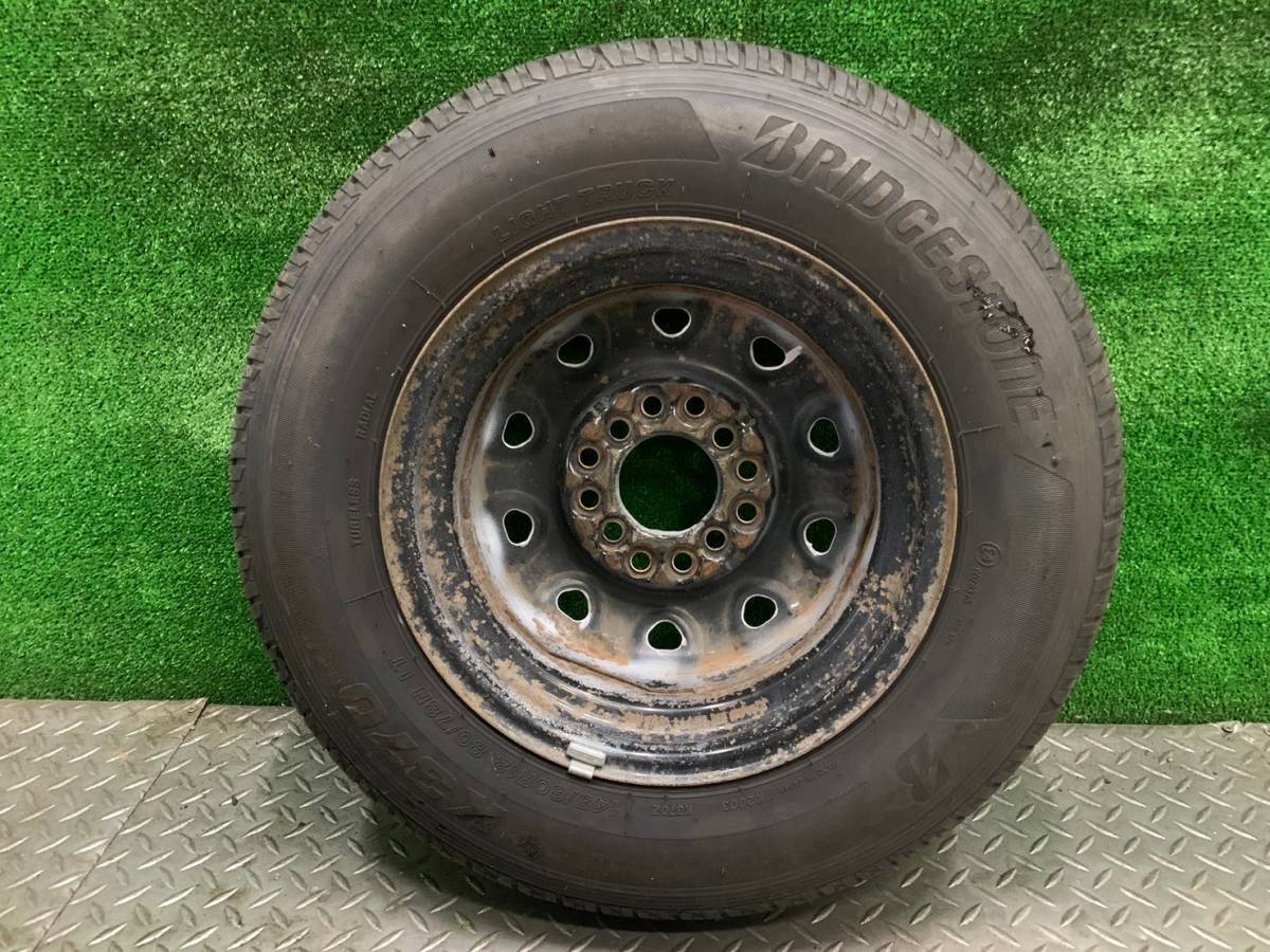 145/80R12 80/78N LT BRIDGESTONE K370 ブリジストン 2021年製 ラジアルタイヤ 夏 4本 鉄ホイール セット 12×4J マルチ 35の画像10