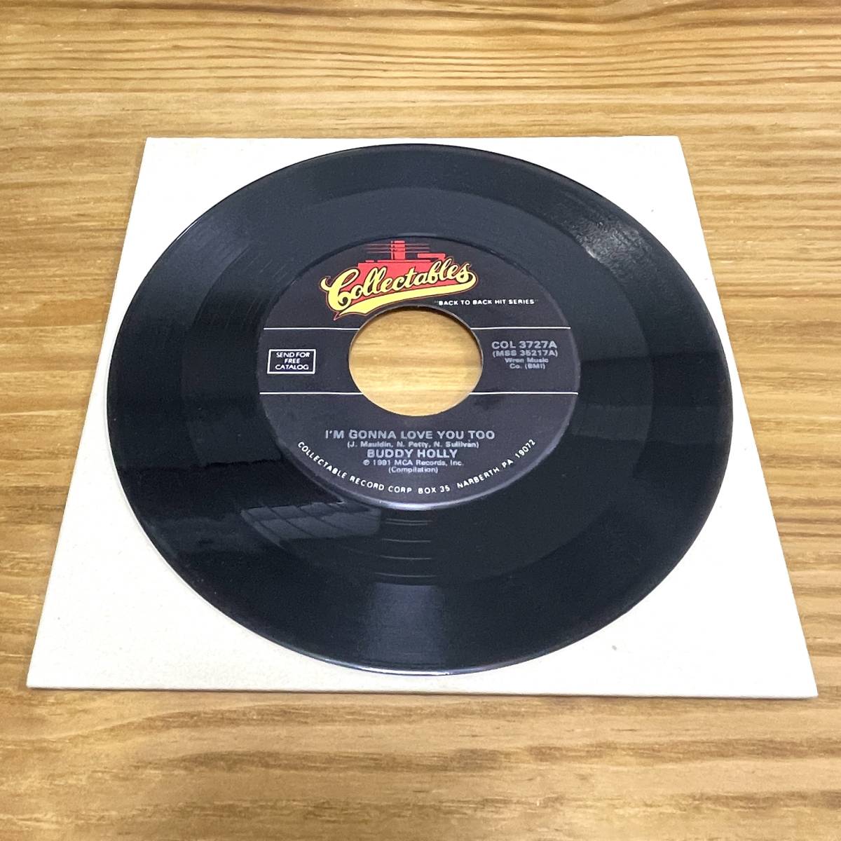 Buddy Holly「I'M GONNA LOVE YOU TOO」ロカビリー傑作名曲!!【7inchレコード】【美中古】_画像3