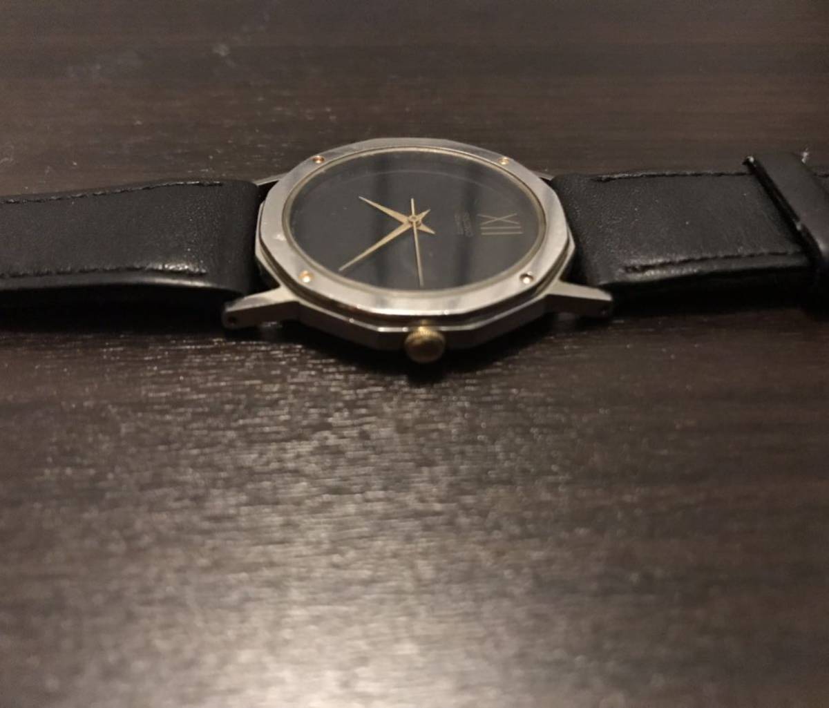 SEIKO QZ 7431-6020 アナログ クォーツ 黒文字盤 ノンデイト 腕時計 セイコー _画像3