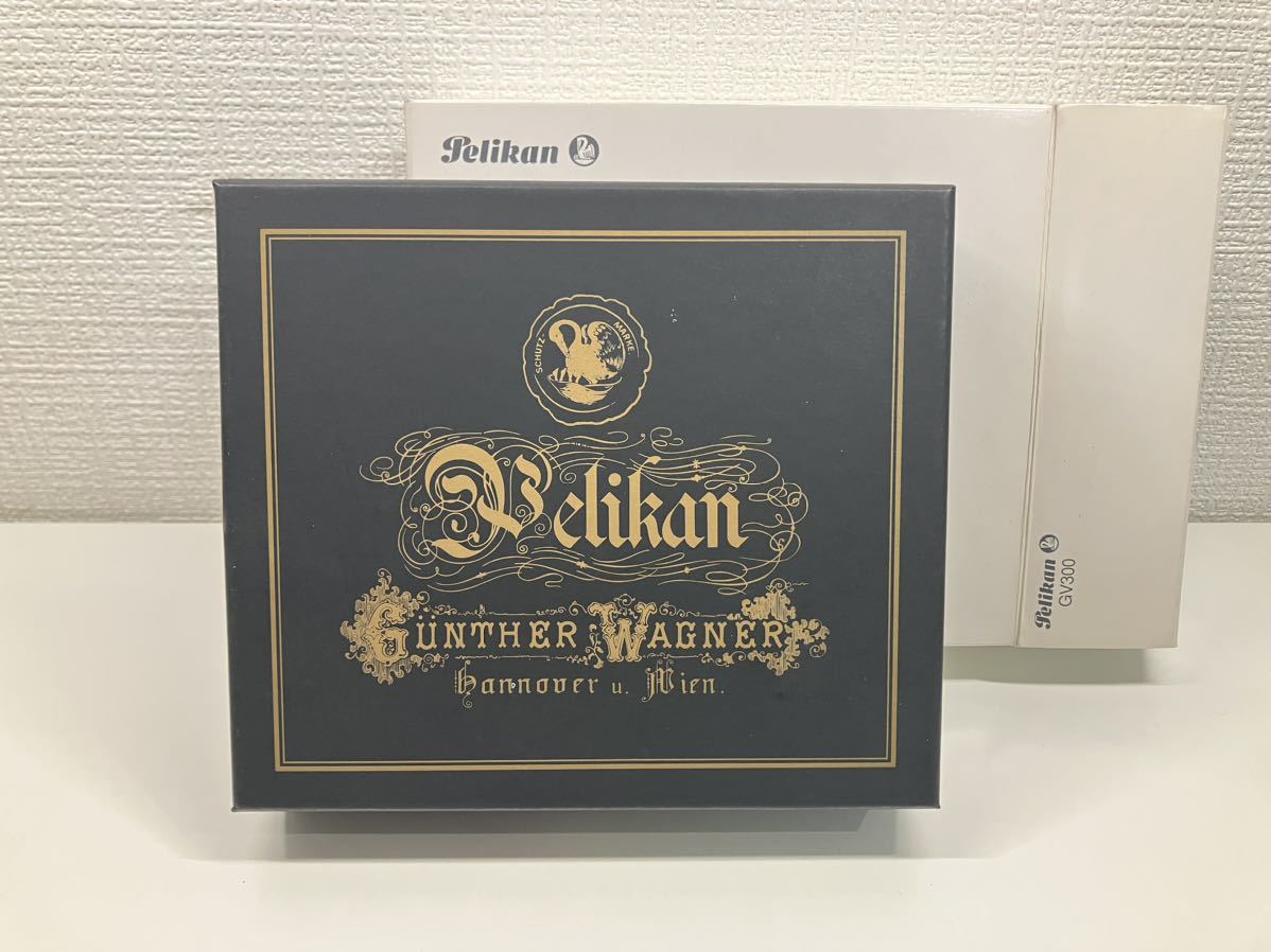 1円〜 10F Pelikan ペリカン万年筆 GV300 万年筆 万年筆インク セット 保証書付き 専用ケース付き ペリカン ほぼ未使用 美品_画像2