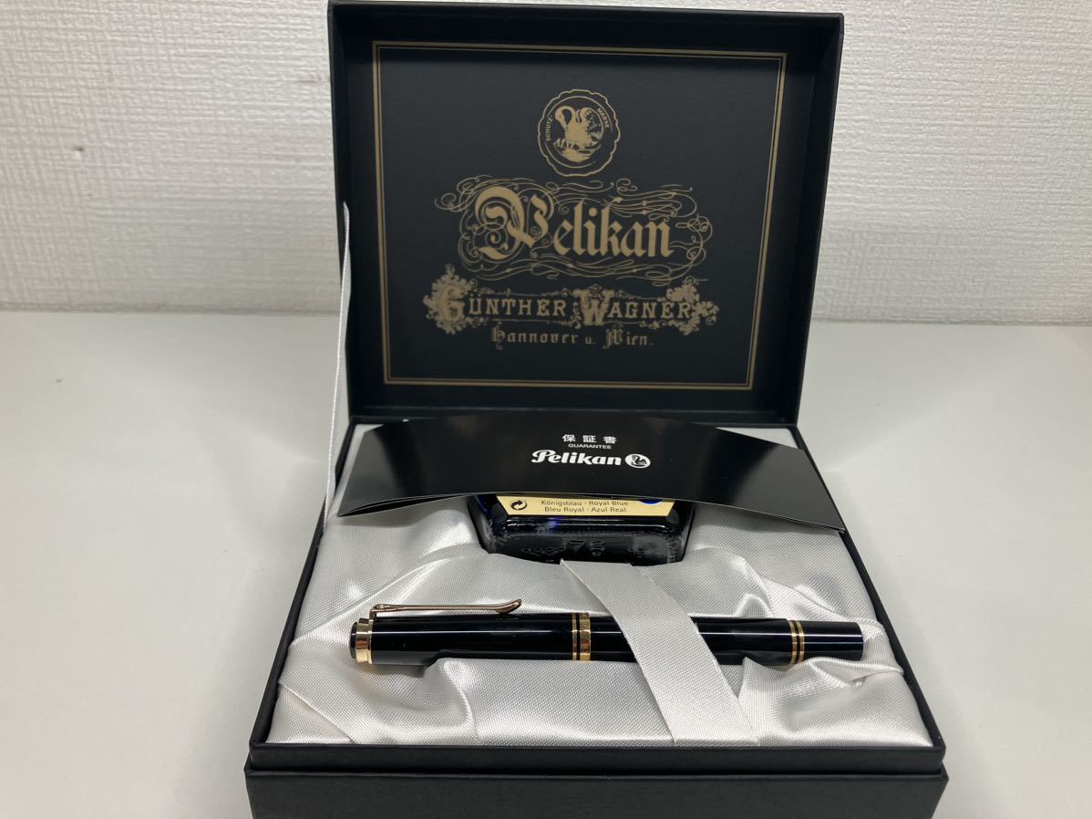 1円〜 10F Pelikan ペリカン万年筆 GV300 万年筆 万年筆インク セット 保証書付き 専用ケース付き ペリカン ほぼ未使用 美品_画像3