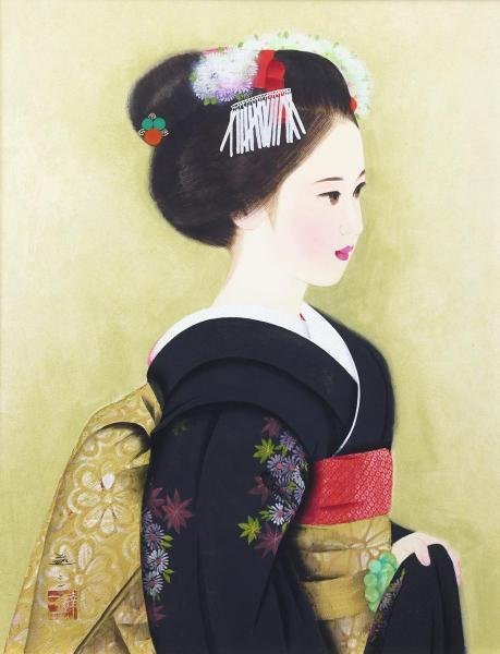 Yahoo!オークション - 【真作】【WISH】清水達三「舞妓」日本画 10号 Yahoo!オークション - 【真作】【WISH】清水達三「舞妓」日本画 10号
