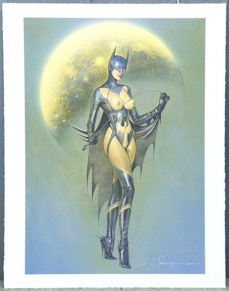 【真作】【WISH】空山基 版画 8号大 直筆サイン シートのみ Batgirl ◆エロスの美女人気作 　　〇世界的に活躍 #23093775_画像2