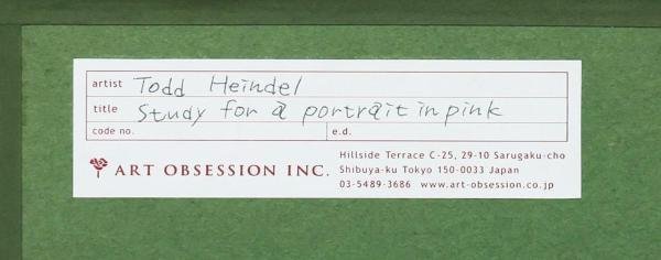 【真作】【WISH】トッド・ハインデル TODD HEINDEL「Study for a portrait in pink」油彩 約20号 大作 証明シール ◆美人名品 #23103536_画像8