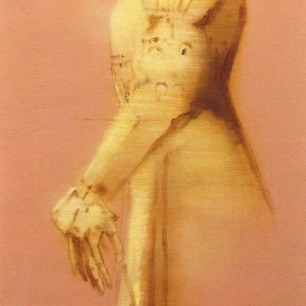 【真作】【WISH】トッド・ハインデル TODD HEINDEL「Study for a portrait in pink」油彩 約20号 大作 証明シール ◆美人名品 #23103536_画像5