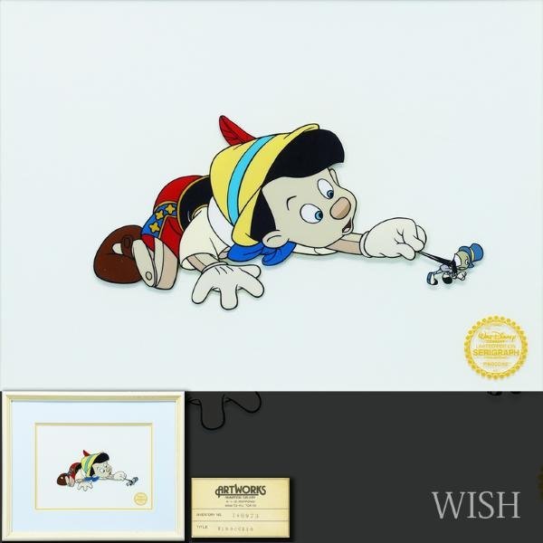 【真作】【WISH】ウォルト・ディズニー Walt Disney「PINOCCHIO」セリグラフセル画 証明シール ◆ピノキオ人気作 #23112843_画像1