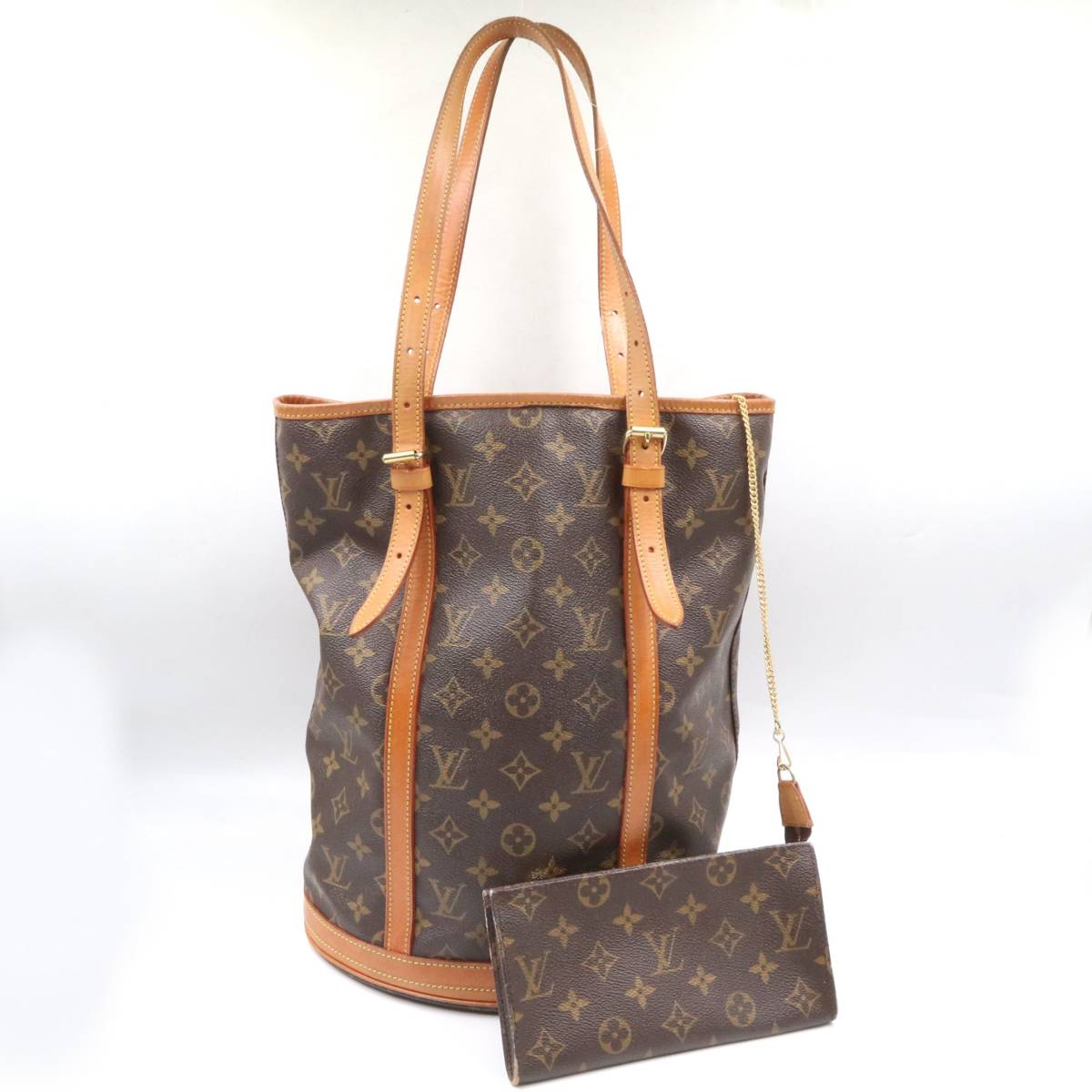 ★LOUIS VUITTON ルイヴィトン M42236 モノグラム バケットGM ポーチ付き バケツ型 ショルダーバッグ トート ブラウン系 _画像1