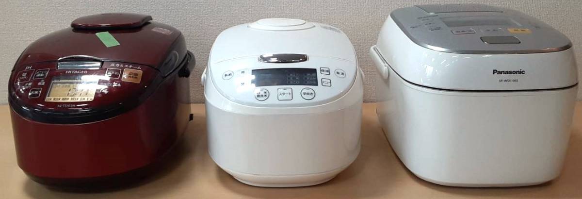 【LL86】ジャンク RZ-TS103M 日立 BCS-550(W) 山善 SR-WSX106S Panasonic 炊飯器 炊飯ジャー 3個 まとめ売り_画像1