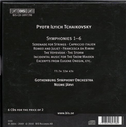 チャイコフスキー：交響曲全集/ヤルヴィ指揮（６CD)_画像2
