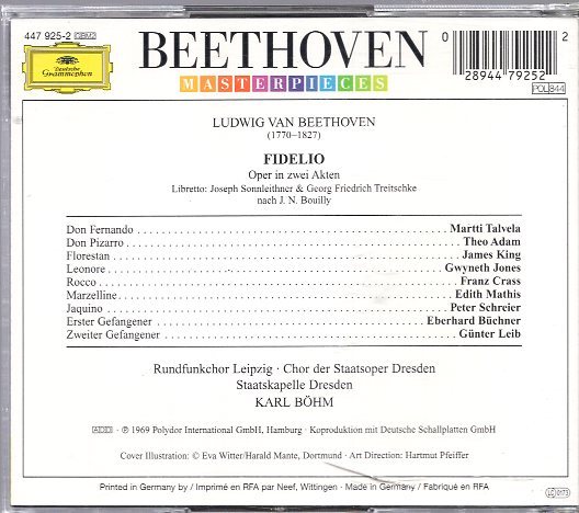 ベートーヴェン：歌劇「フィデリオ」/ベーム指揮（２CD)_画像2