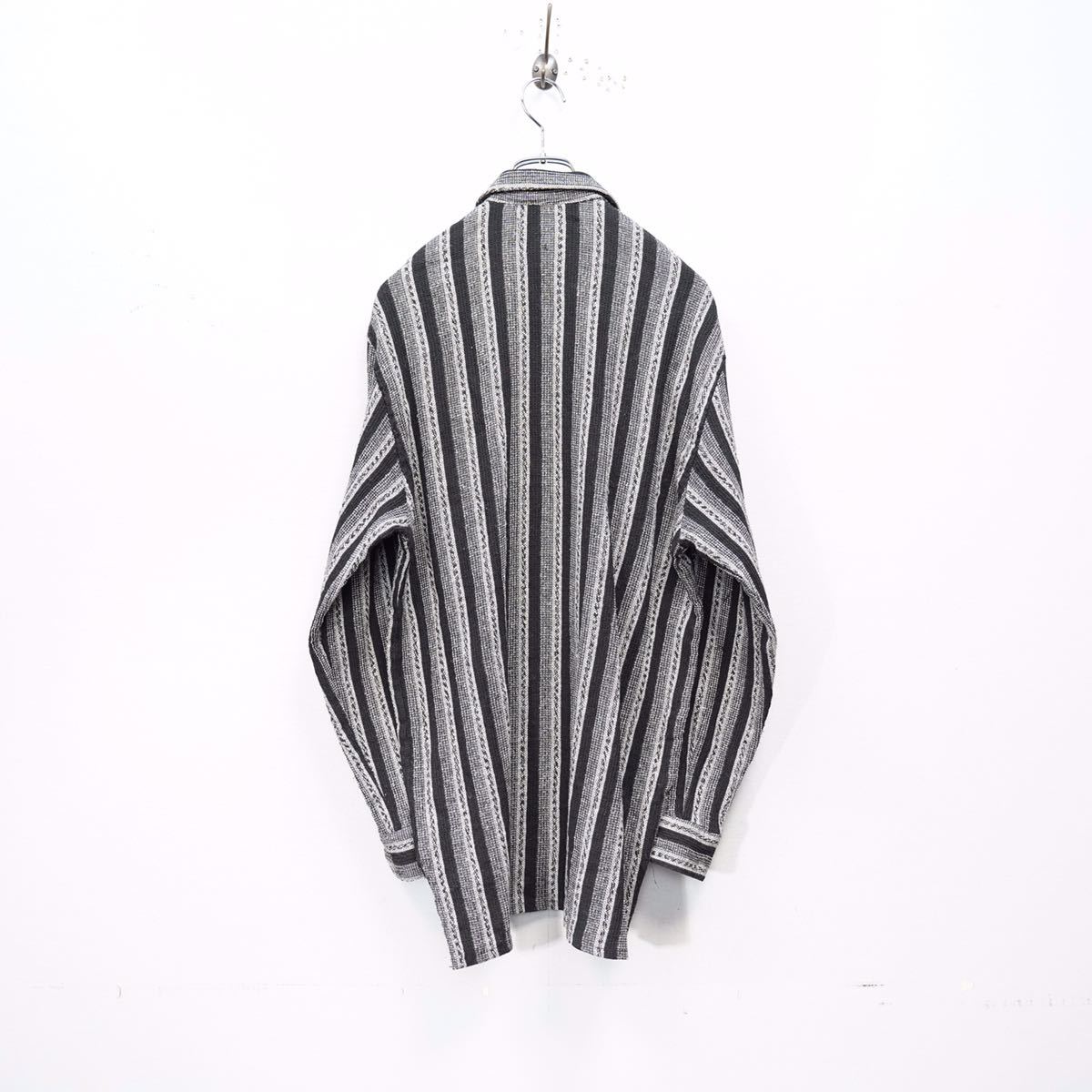 EU VINTAGE Berry Time STRIPE PATTERNED ZIP UP BLOUSON MADE IN ITALY/ヨーロッパ古着ストライプ柄ジップアップブルゾン
