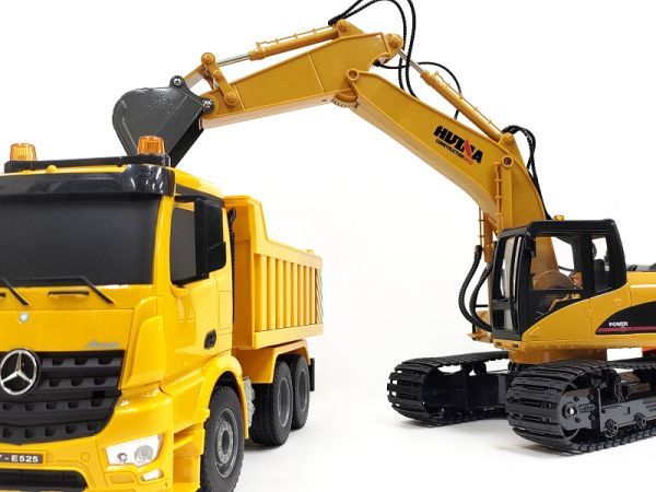 [2.4GHz]1/14 large power shovel radio-controller |1/20 Mercedes Benz AROCS(aroks) dump car 2 kind set 