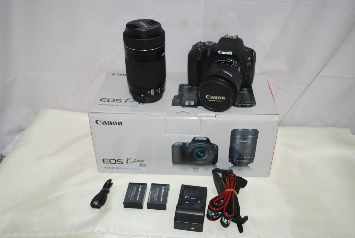 美品　Canon EOS Kiss X9　ダブルズームキット　デジタル一眼レフカメラ 2017年発売 55-250mm 1:4-5.6 IS STM 18-55mm 1:4-5.6 IS STM_画像1