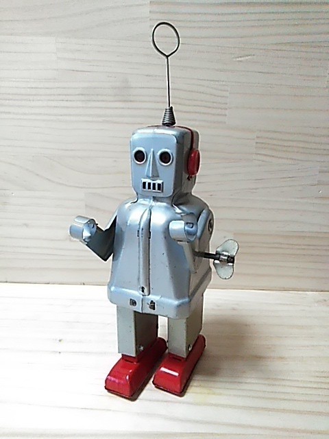 ブリキロボット 吉屋1st スパーキーロボット シルバー 可動美品 元箱無し 個人収集保管品