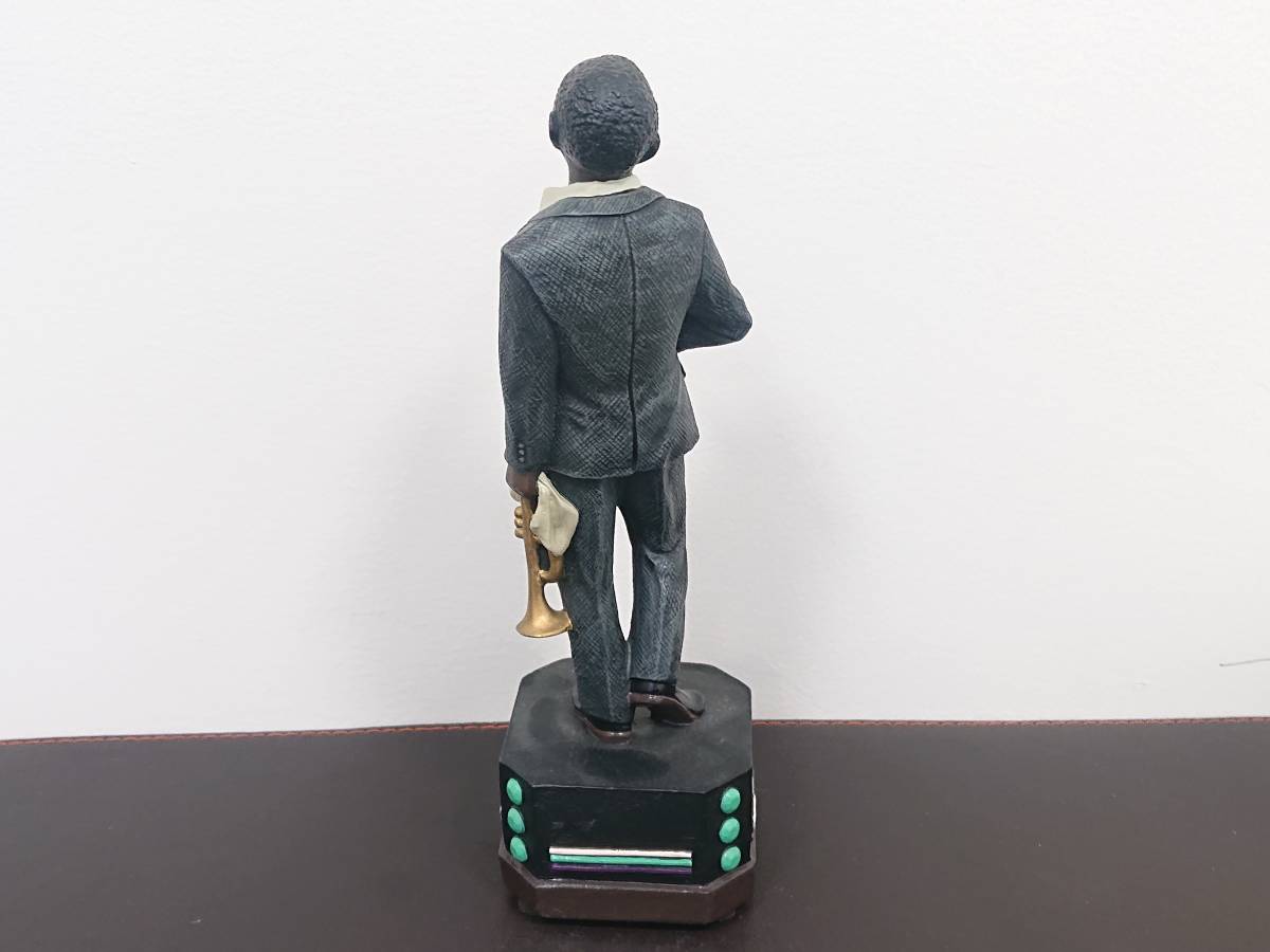 【管SA07129】1000円～ オルゴール ジャズフィギュア MUSIC BOX SATCHMO TM JAZZ GREAT Louis Armstrong What a wonderful world_画像7