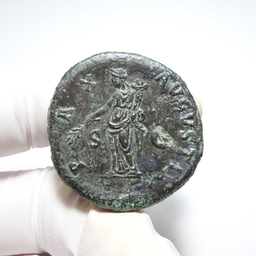 【古代ローマコイン】Vespasian（ウェスパシアヌス）クリーニング済 ブロンズコイン 銅貨 セステルティウス(ZZs9PY2Ru7)_画像5