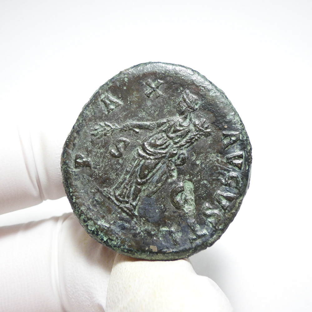 【古代ローマコイン】Vespasian（ウェスパシアヌス）クリーニング済 ブロンズコイン 銅貨 セステルティウス(ZZs9PY2Ru7)_画像6