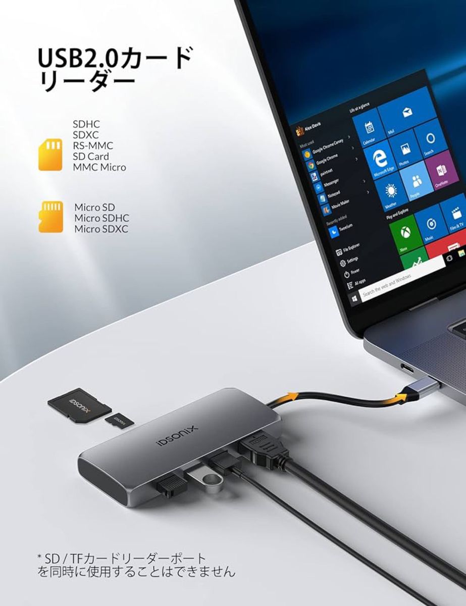 iDsonixドッキングステーション6-in-1  USB Type C ハブ  