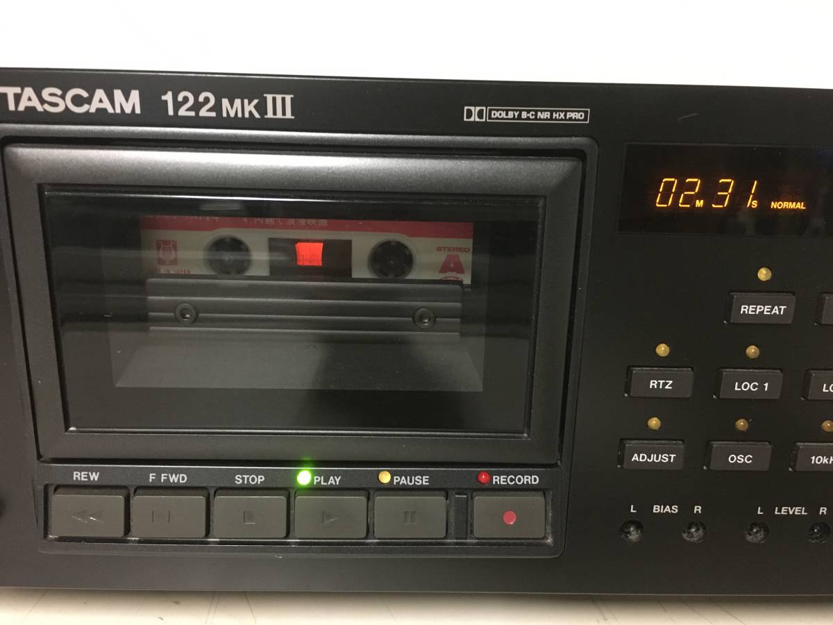 A262　返品保証付き　TASCAM　タスカム　業務用　カセットデッキ　プレーヤー　レコーダー　122MKⅢ　動作OK_画像2