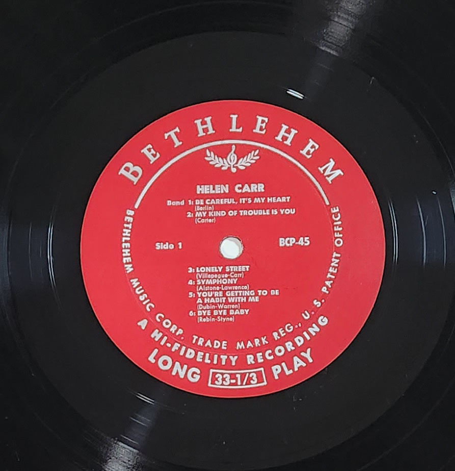 US Bethlehem BCP-45 完全オリジナル Why do I Love You / Helen Carr DG/Flat Edge