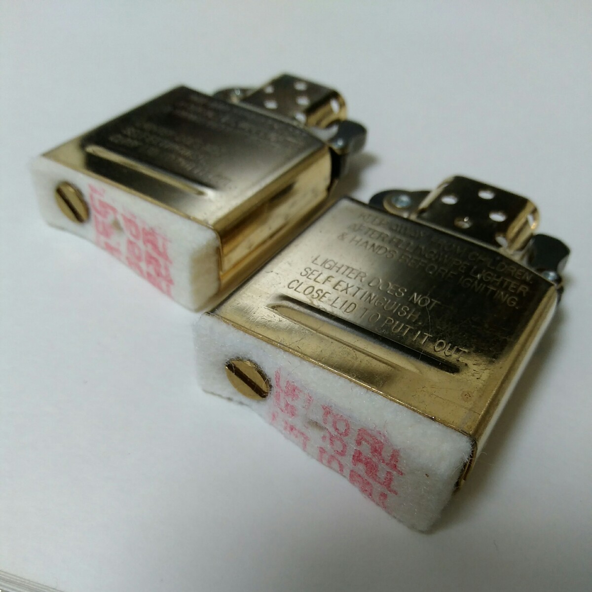 未使用 ZIPPO純正 ゴールドインサイドユニット(金色インナー)×2個 対応モデル:レギュラー/アーマー/フラットトップ1937,1933,1932レプリカ