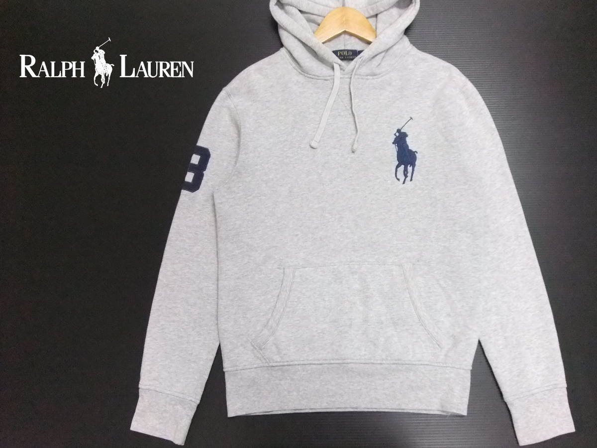 ■Ralph Lauren■スウェットパーカー グレー Sサイズ ビッグポニー ナンバリングプリント ＃3 ラルフローレン_画像1