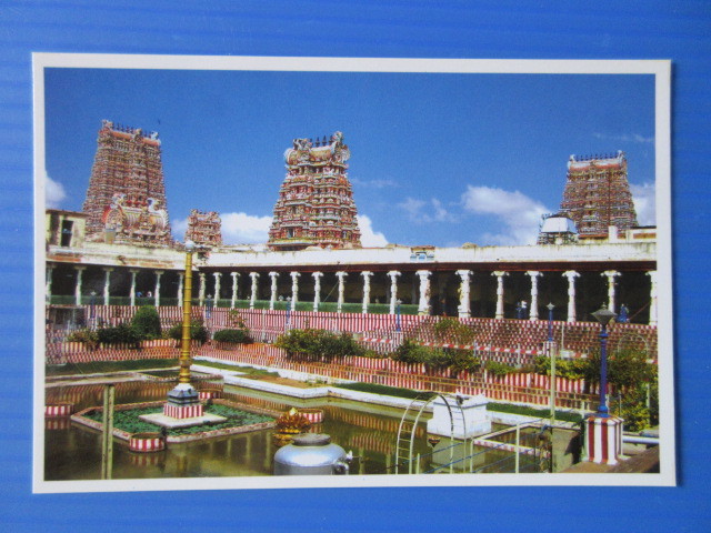 未使用・海外絵葉書・南インド・マドゥラィ・ミーナ―クシ寺院・9枚_画像3