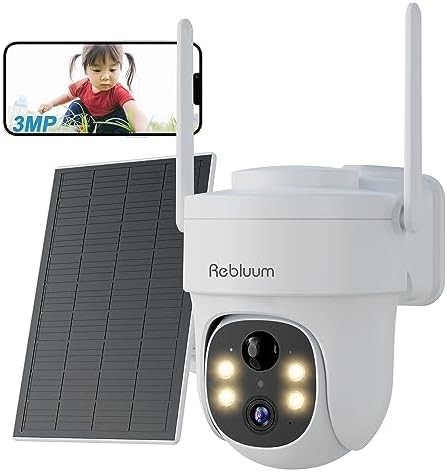 【新品送料無料】Rebluum 防犯カメラ 屋外 ソーラー 300万画素 夜間暗視撮影 Alexa対応 IP65 360° 監視カメラ 遠隔操作