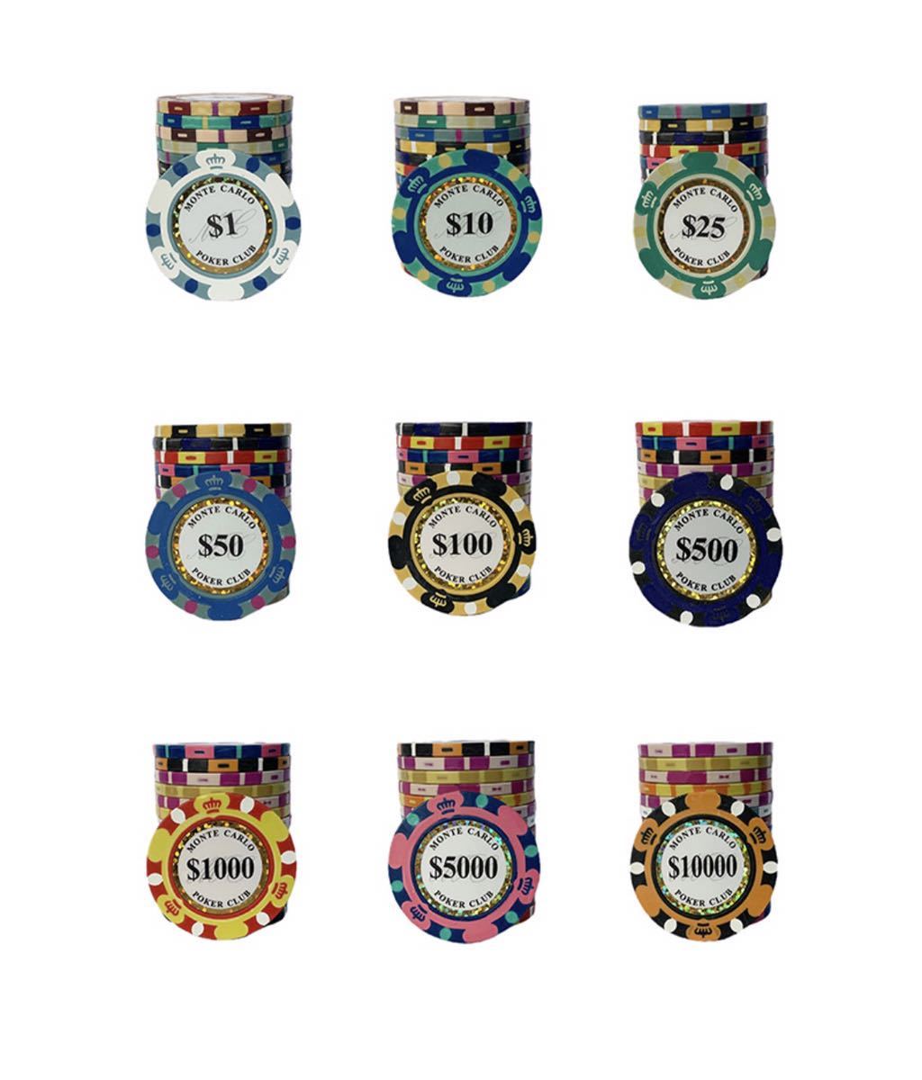 ポーカーチップ ★11種類★ モンテカルロ ゴルフマーカー グリーンマーカー カジノ リアルチップ 重量感_画像3
