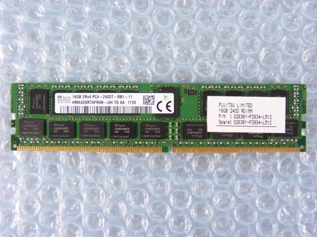 1PBY // 16GB DDR4 19200 PC4-2400T-RB1 Registered RDIMM 2Rx4 HMA42GR7AFR4N-UH S26361-F3934-L512 // Fujitsu PRIMERGY RX2530 M2 取外_画像1