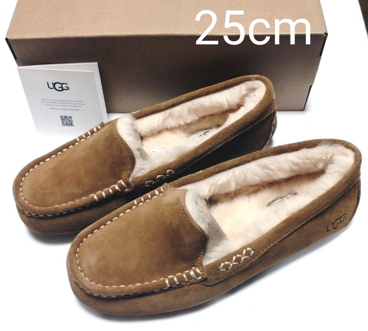 新品 UGG アグ モカシン アンスレー 25cm チェスナット スリッポン