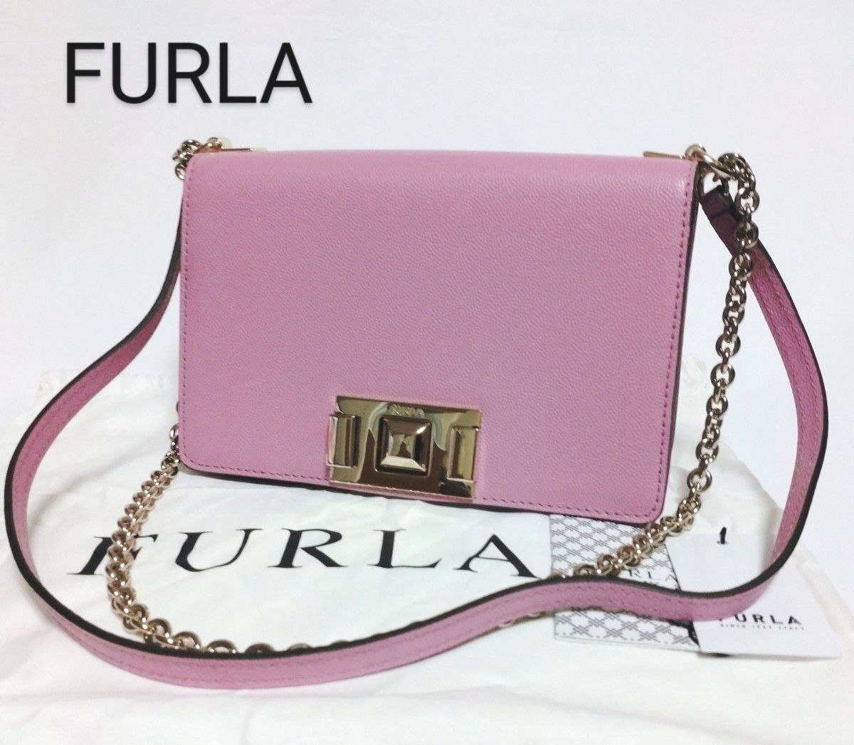 【新品】フルラ FURLA ショルダーバッグ クロスボディー  レディース  ピンク チェーンバッグ ミニバッグ