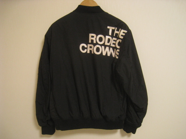 RODEO CROWNS ロデオクラウンズ 中綿ジャケット ジップアップ 裏ボア ロゴ プリント 黒 ブラック サイズM_画像3