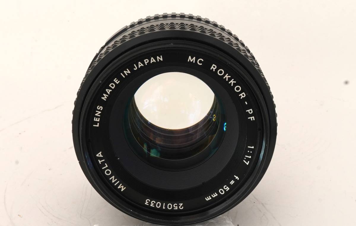 【動作品】minolta XD-s ブラック MC ROKKOR-PF 50mm F1.7 大口径 標準 単焦点レンズ フィルムカメラ 一眼レフ MF ミノルタ 希少 名機の画像10