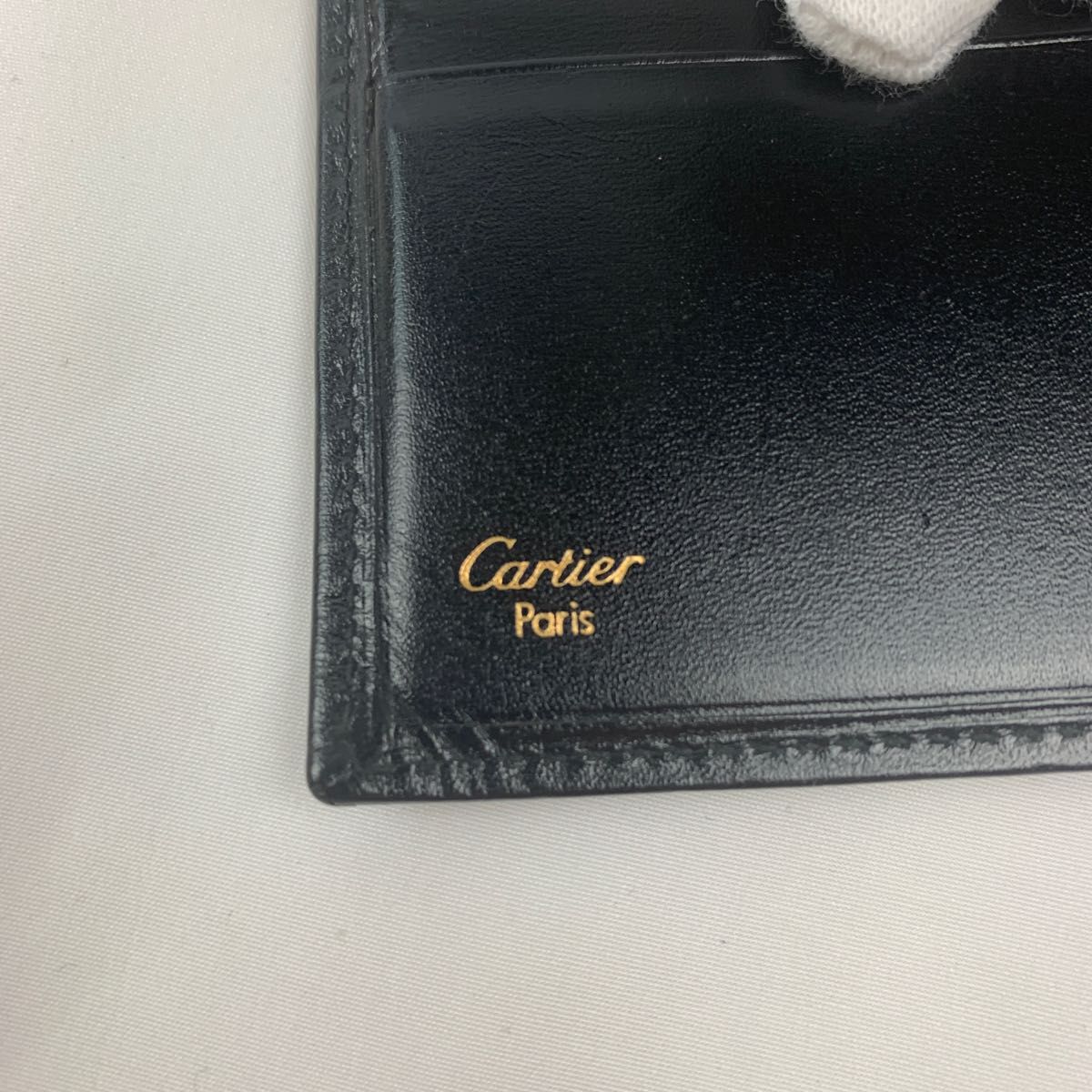 【美品】カルティエ　CARTIER  パシャ　マストライン　二つ折り　札入れ　コンパクト財布　ブラック