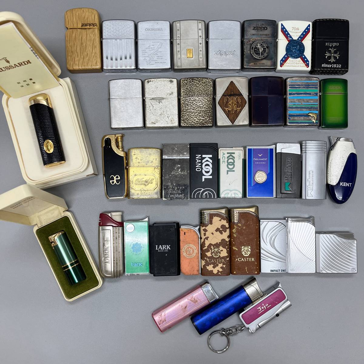 F：オイルライター ガスライター まとめて 38点 /Zippo×15 TRUSSARDI SONICA Marlboro Larkなど色々×23 / 着火未確認_画像1