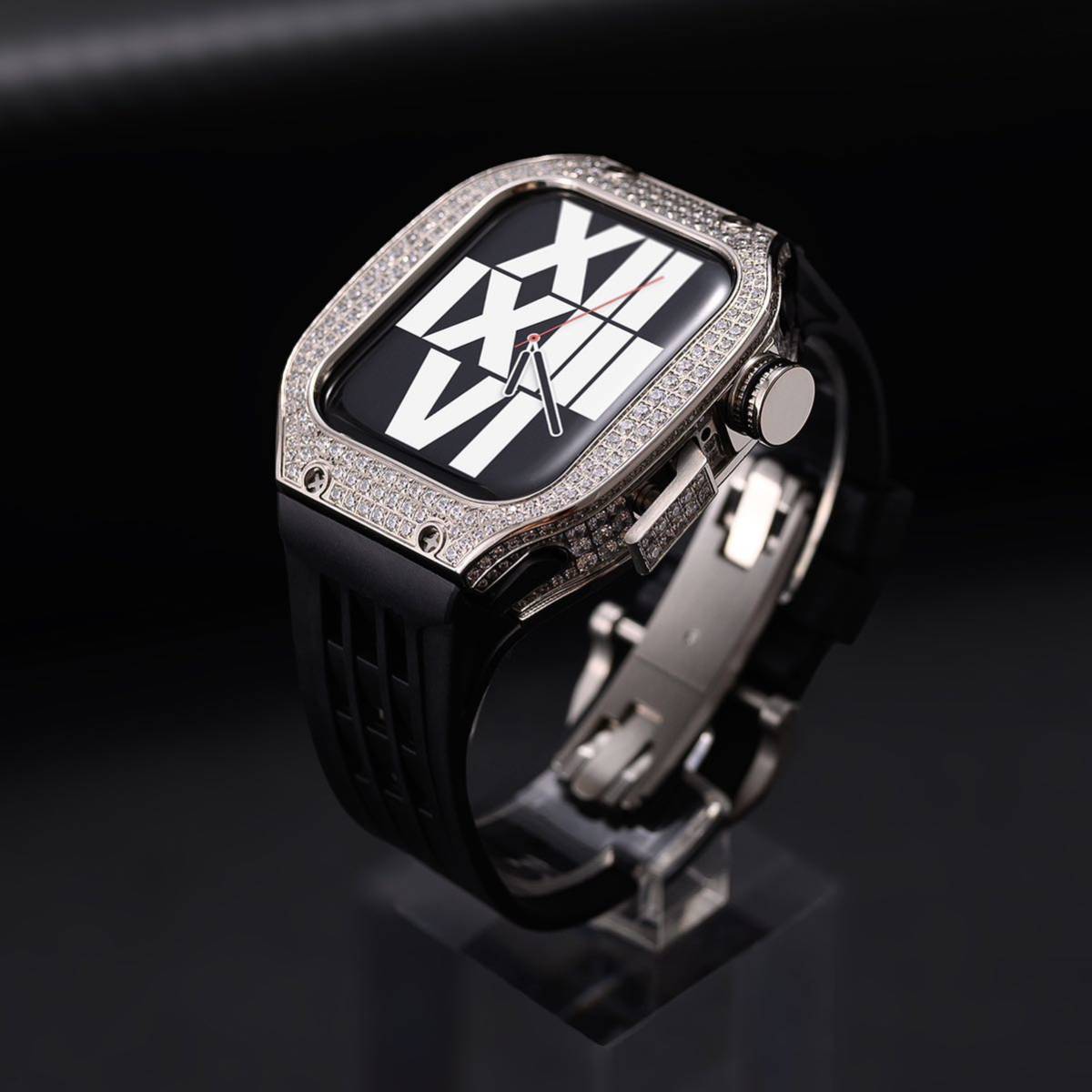 Apple Watch Series 8 7 6 5 4 SE (44mm 45mm) for band Apple watch custom titanium CZ diamond 
