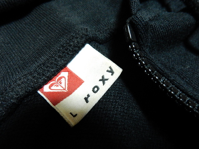 ROXY ロキシー Lサイズ ブラック　パーカー　 部分リブ 黒_画像7