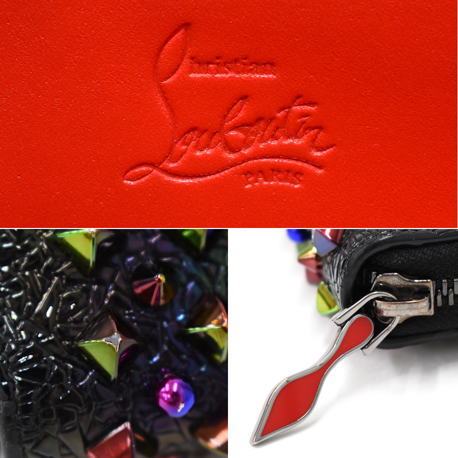 クリスチャンルブタン スタッズ付 ウォレット 3165035 パネトーネ パテントレザー Christian Louboutin_画像9